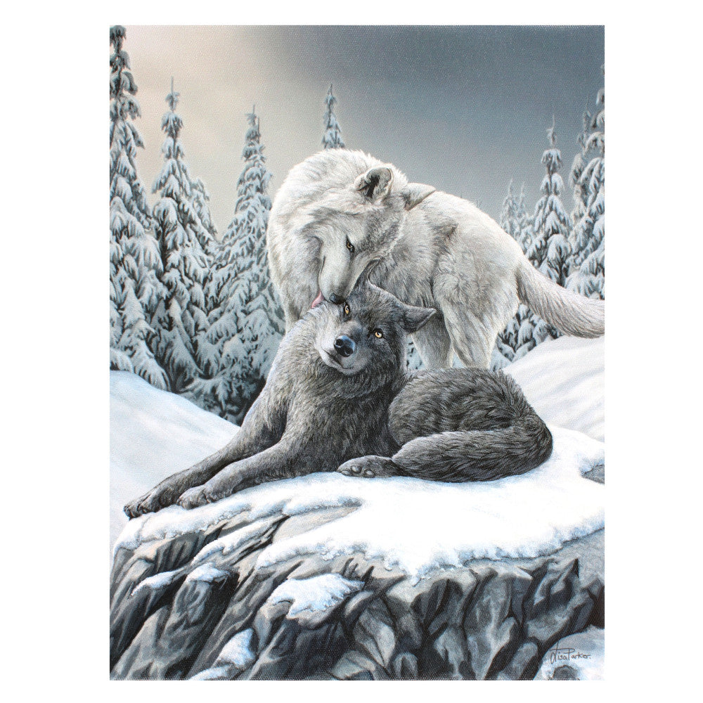 19x25cm Snow Kisses Canvas Plaque Lisa Parker