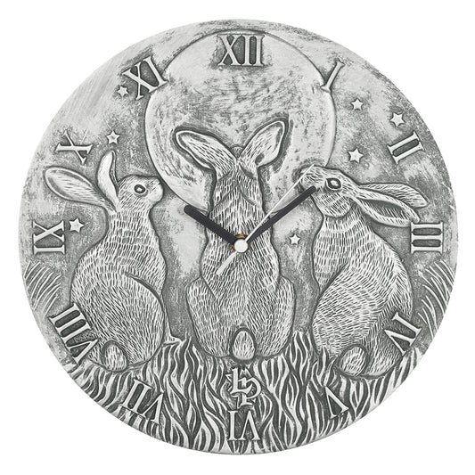 Silver Effect Terracotta Moon Shadows Clock by Lisa Parker